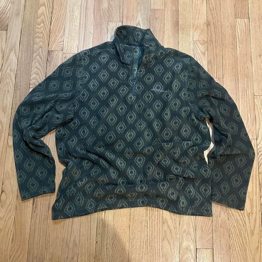 Eddie-bauer Men's Green and Khaki Jumper - Picture 2 of 5